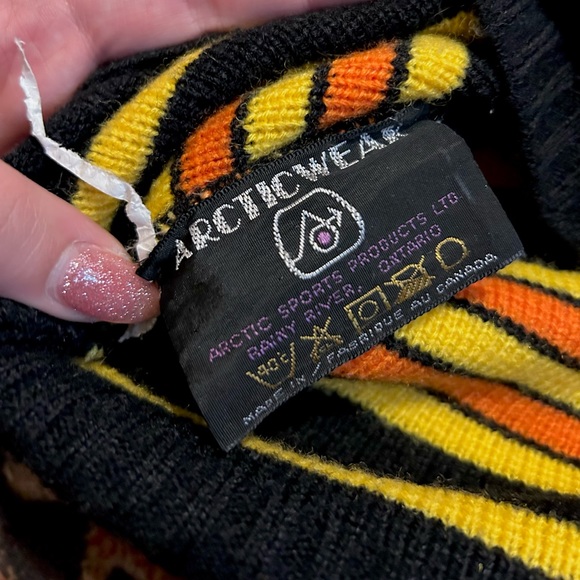 True Vintage 60s/70s Striped Halloween Sweater by “Arcticwear”, Acrylic - Picture 3 of 4